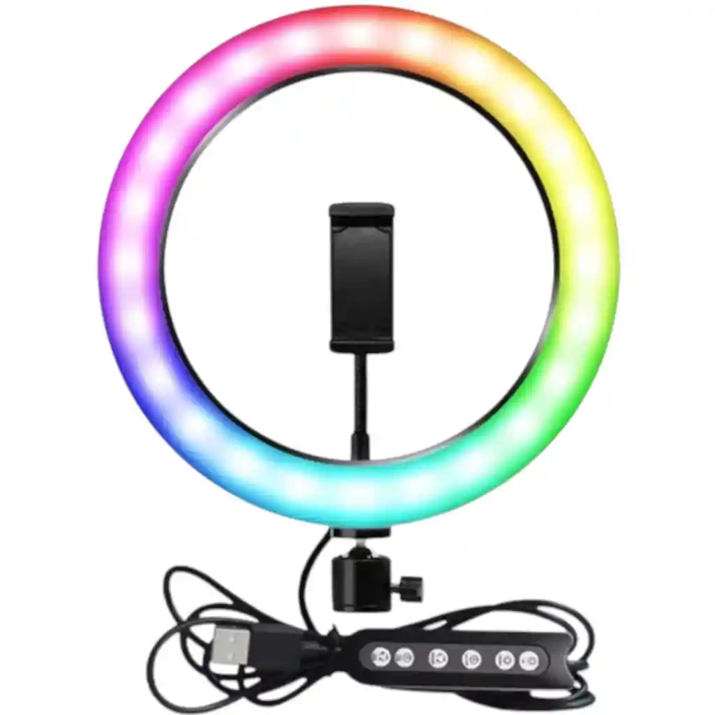 Aro Luz Colores Regulable Led Rgb Selfie Soporte Celular Irm