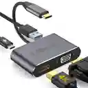 Hub Adaptador 4 En 1 Type-c A Hdmi 4k + Vga + Usb 3.0+ Usb C