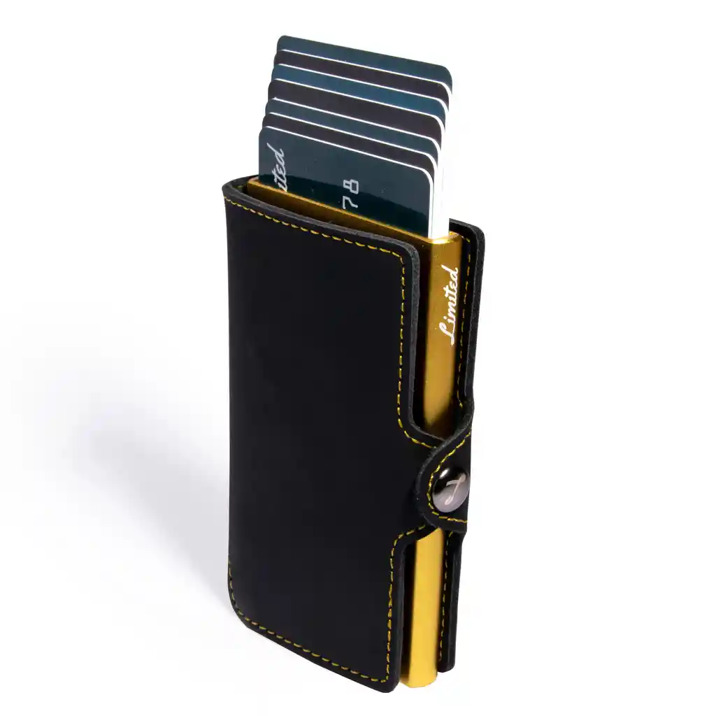 Billetera - Slim Black - Amarillo, Sin Monedero