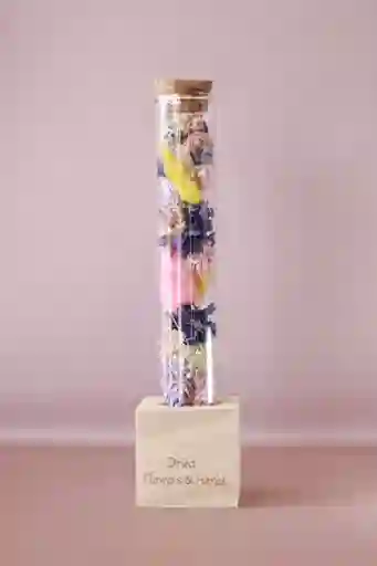 Tubo Con Flores Secas (s) ( Tonos Azules, Rosados, Amarillo, Lila Y Neutro).