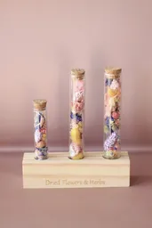 Tubos Con Flores Secas (m) ( Tonos Rosados, Azules, Amarillos, Lila Y Neutro)