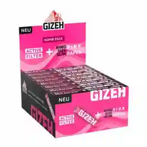 Papelillos Gizeh Pink King Size + Activ Filter.