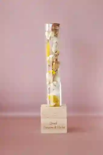 Tubo Con Flores Secas (s) ( Tonos Amarillos, Blancos Y Neutros)