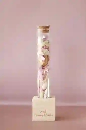 Tubo Con Flores Secas (s) ( Tonos Rosados Y Neutros).