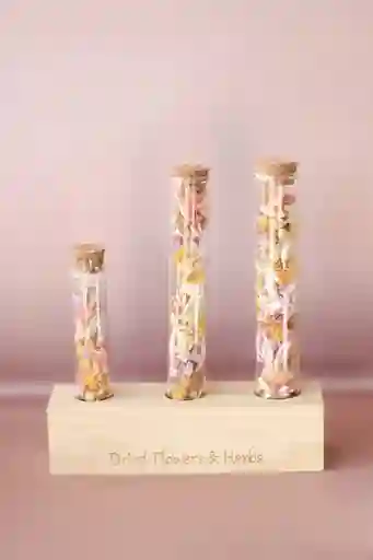 Tubos Con Flores Secas (m) ( Tonos Rosados, Amarillos Y Neutros)