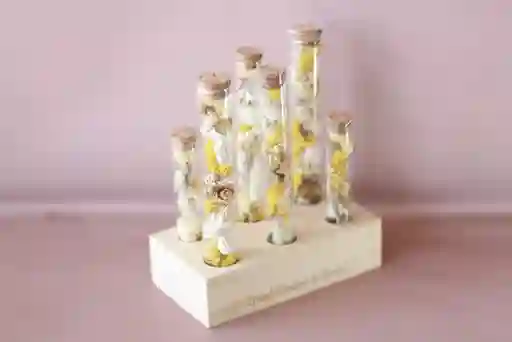 Tubos Con Flores Secas (l) ( Tonos Amarillos, Blanco Y Neutro)