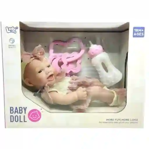 Bebita 25cm C/mamadera Y Cascabel