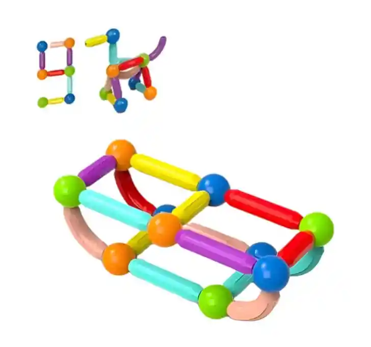 Juguete De Construcción Magnética Didáctico 25 Piezas