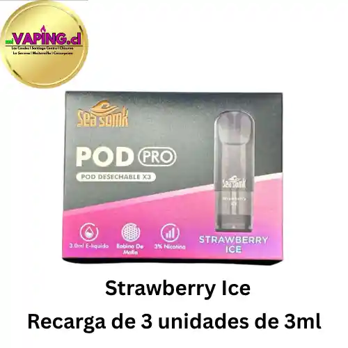 Pod Desechable X 3 Pro Strawberry Ice