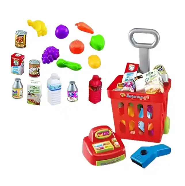 Mini Carrito Supermercado Niños Caja Registradora Sonido