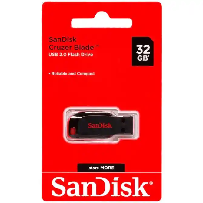 Memoria Usb 2.0 Sandisk Cruzer Blade De 32 Gb