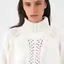 Sweater Cuello Tortuga Crudo L Mujer Raindoor