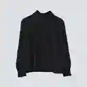Sweater Cuello Tortuga Negro Xs Mujer Raindoor