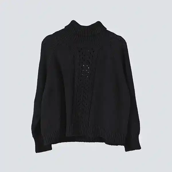 Sweater Cuello Tortuga Negro Xs Mujer Raindoor