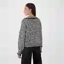 Sweater Polo Rayas Negro Blanco Xs Mujer Raindoor