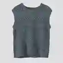 Sweater Vest Trenzado Gris S Mujer Raindoor