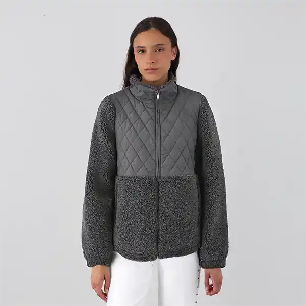 Chiporro Acolchado Cuello Alto Gris L Mujer Raindoor