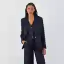 Blazer Azul Líneas Lúrex S Mujer Raindoor