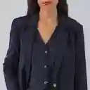 Blazer Azul Líneas Lúrex S Mujer Raindoor