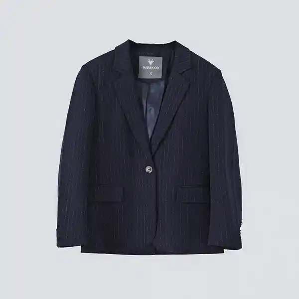 Blazer Azul Líneas Lúrex S Mujer Raindoor