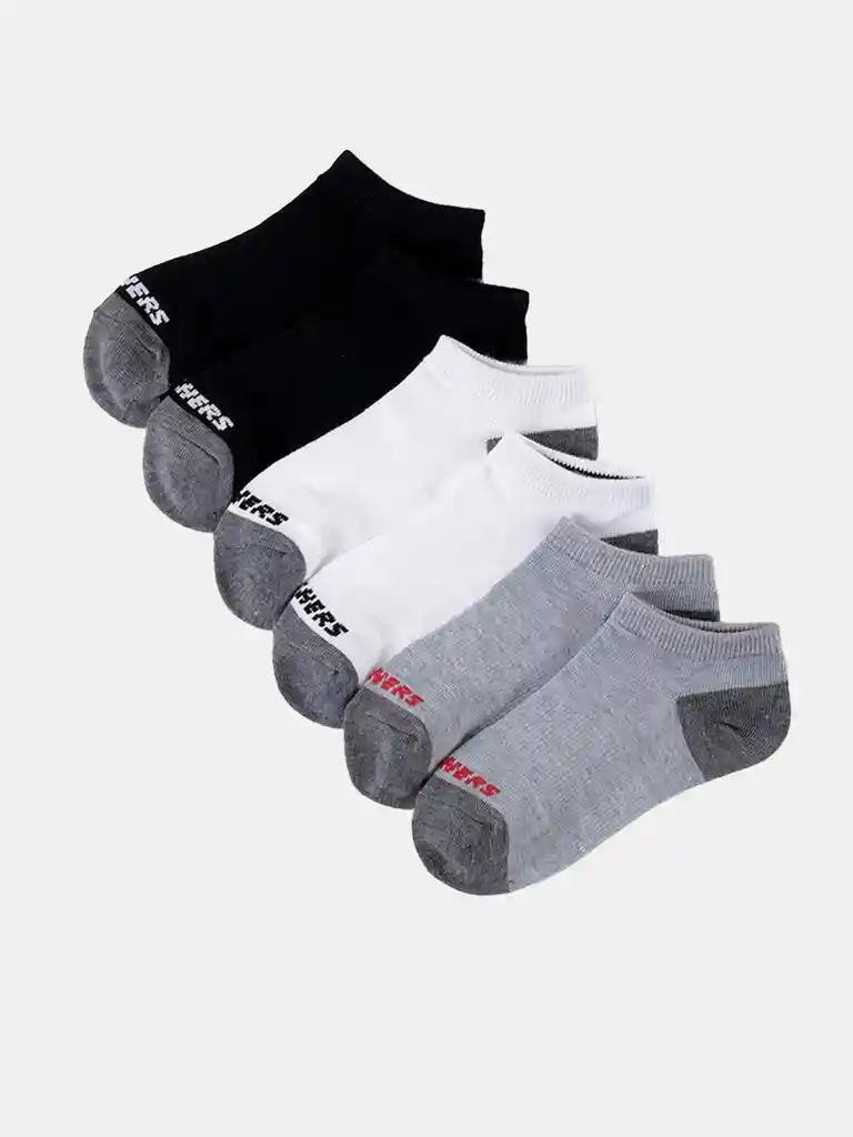 6pk Boys Low Cutgrey - Red