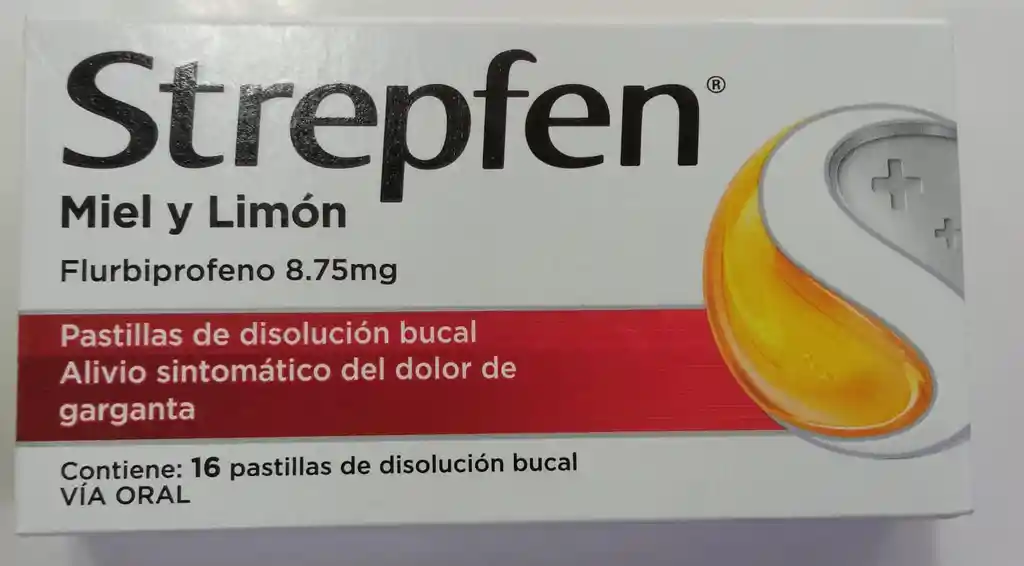 Strepfen Flurbiprofeno 8.75mg Miel Y Limón 16 Comprimidos
