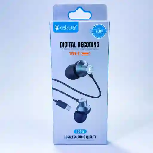Audifonos Celebrat D15 Tipo C Negro