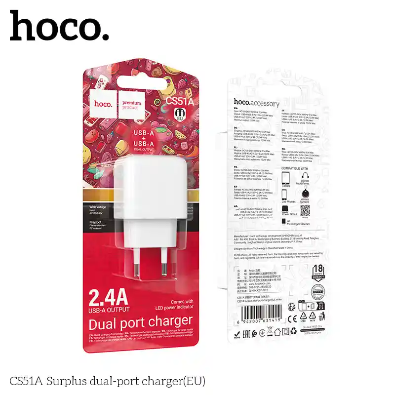 Adaptador De Carga Hoco Cs51a