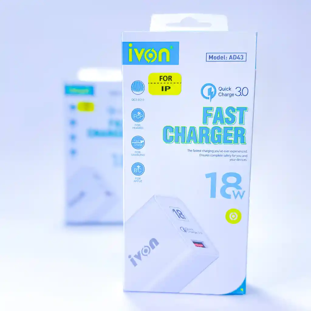Cargador Ivon Ad43 Ligthning 18w