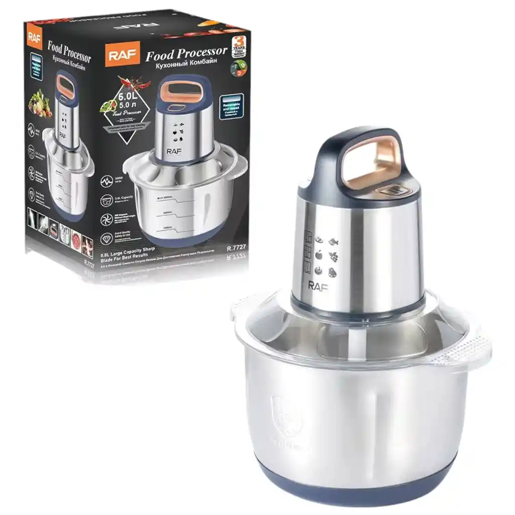 Procesador Alimentos Picadora Eléctrica Potente 5litros Raf