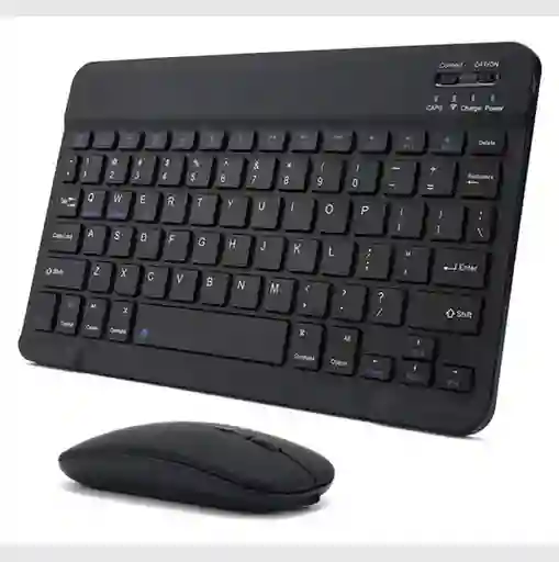Kit De Teclado Y Mouse Bluetooth 10 Pulgadas Negro