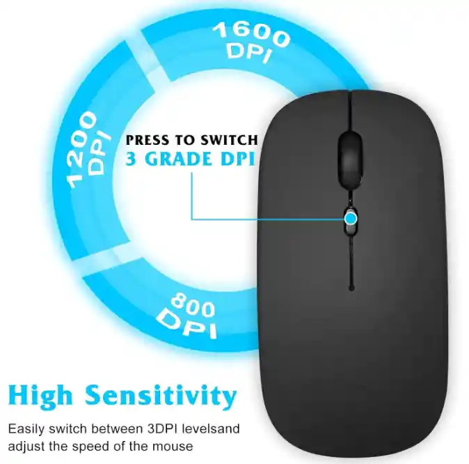 Kit De Teclado Y Mouse Bluetooth 10 Pulgadas Negro