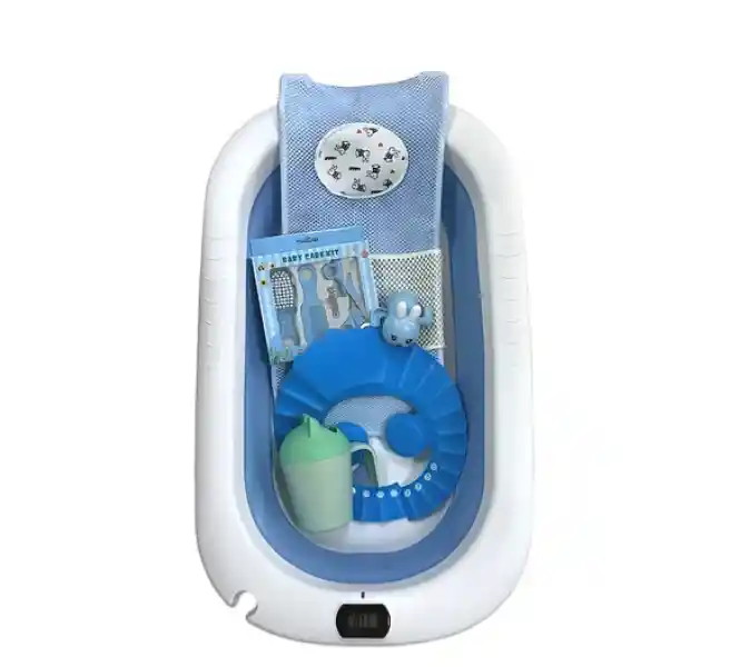 Bañera Plegable Bebe Con Termómetro + Accesorios