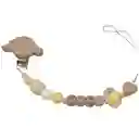 Portachupetes De Silicona Y Madera