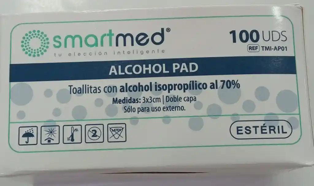 Alcohol Pad Toallitas Con Alcohol X 100 Uds