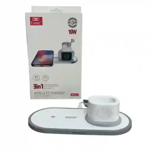 Cargador 3 En 1 Evotec Para Iphone Apple Watch Audifonos