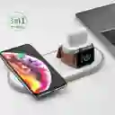 Cargador 3 En 1 Evotec Para Iphone Apple Watch Audifonos