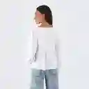 Blusa Cuello V Blanca Xs Mujer Raindoor