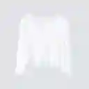 Blusa Cuello V Blanca S Mujer Raindoor