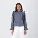 Blusa Vichy Vuelos Gris Xxs Mujer Raindoor
