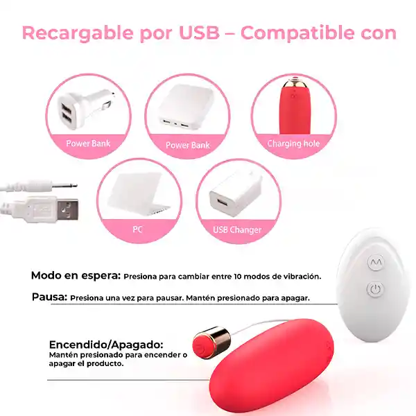 Vibrador Con Control Remoto Inalámbrico