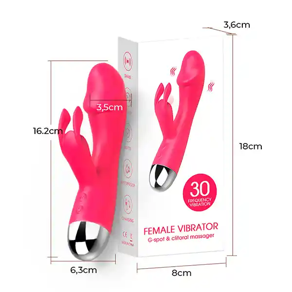 Vibrador Punto G Con Estimulador De Clítoris De 16.2cm
