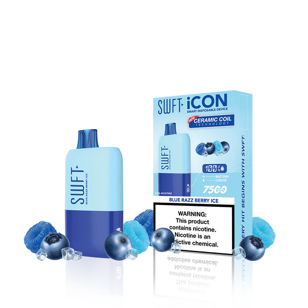 Blue Razz Swft Vape Desechable Swft Icon 7500 Puffs Blue Razz Berry Ice Vaper ...