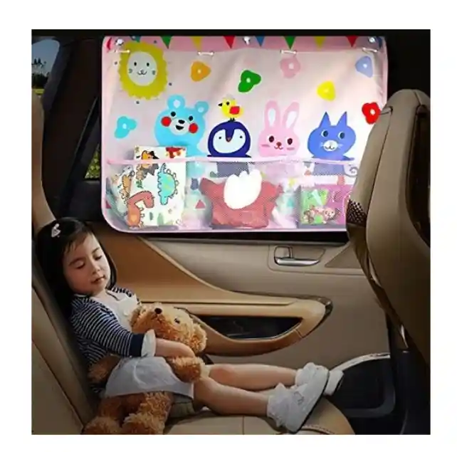 Cortina Para Autos Con Diseño Infantil, Protege Del Sol