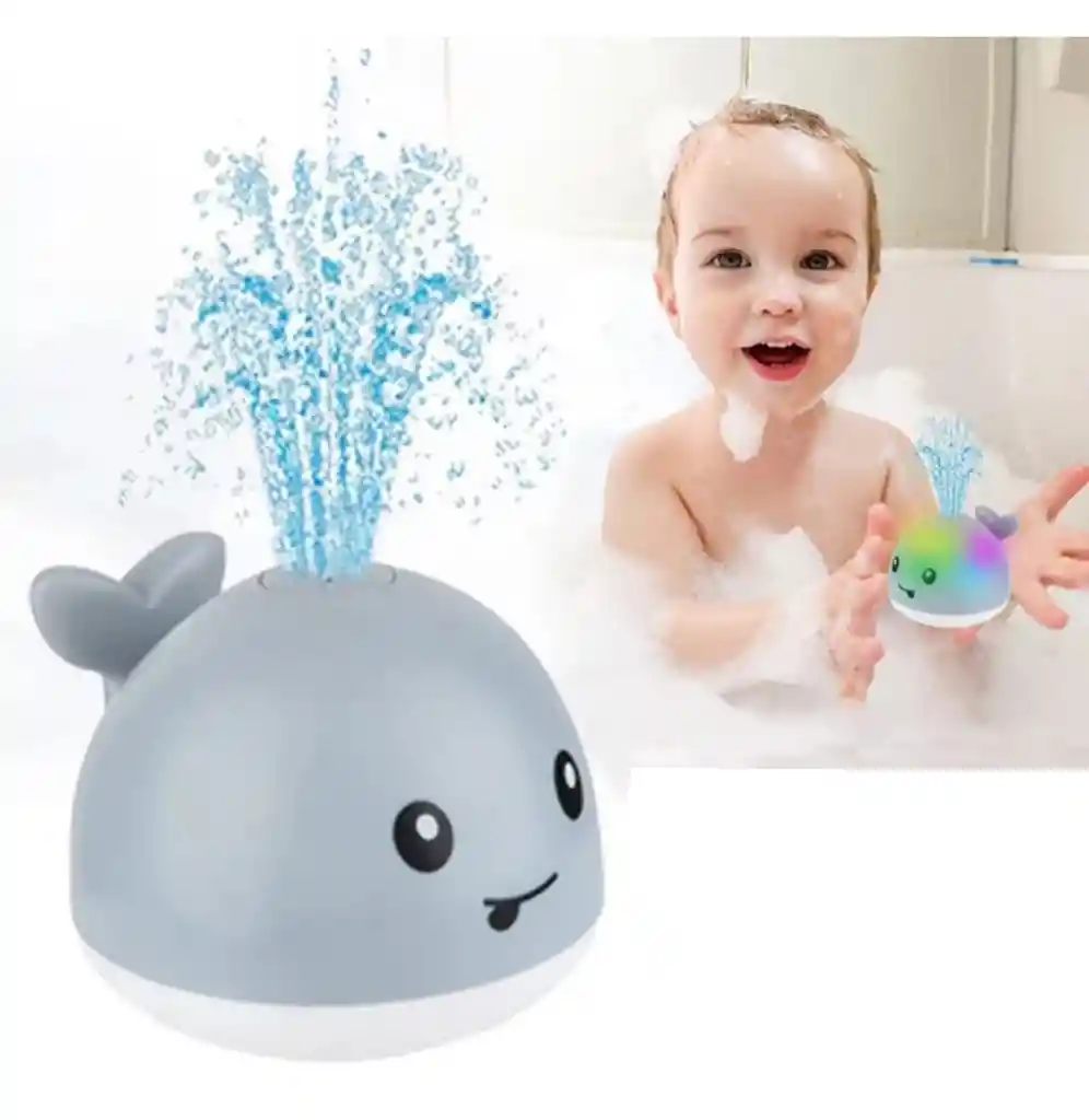 Ballena Lanza Agua Con Luces Juguete De Baño Bebe