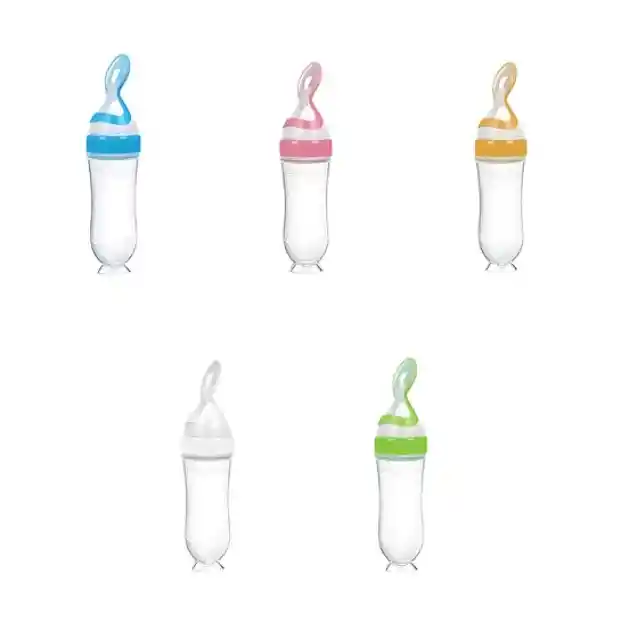 Mamadera Con Cuchara Dosificadora Bebes Silicona