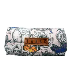 Tabaquera Tabag Tela Flores Blanca