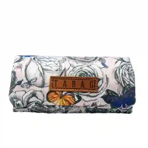 Tabaquera Tabag Tela Flores Blanca