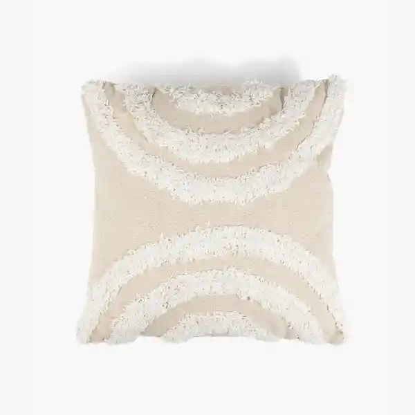 Cojín Boho Algodón Semi Círculo 45 X 45 Cm Beige