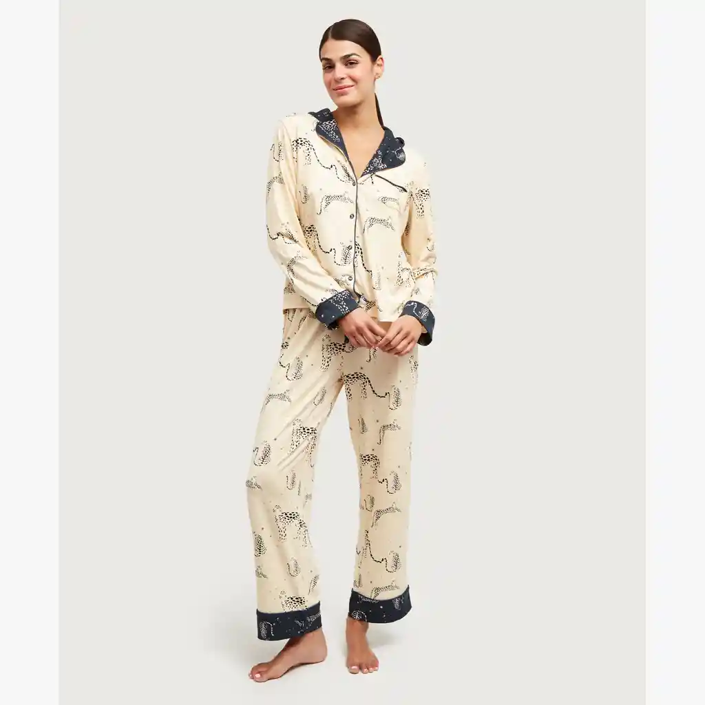 Set Pijama Dreamy Tigres Xs Beige